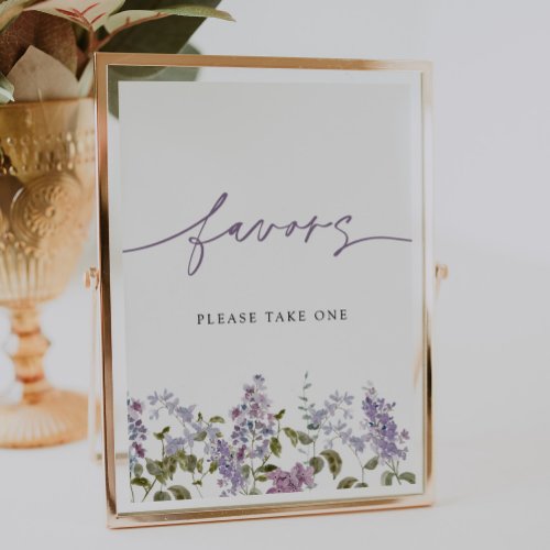 Purple Lilac Favors Sign