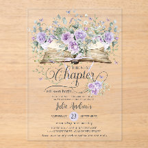 Purple Lilac Floral Book Next Chapter Bridal