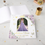 Purple Lilac Floral Butterflies Sweet 16 15 Photo Foil Guest Book<br><div class="desc">Coordinate your party with this elegant real foil personalized Purple Lilac Roses Floral Photo Guest Book! Personalize it easily and quickly, simply press the Edit Using Design Tool button to further re-arrange and format the style and placement of the text, images and photograph. Featuring stunning purple lilac, lavender roses and...</div>