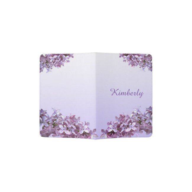 Purple Lilac Floral Design Passport Holder