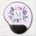 Purple Lilac Floral Flowers Custom Monogram Gel Mouse Pad<br><div class="desc">This is a Purple Lilac Floral Flowers Custom Monogram Mousepad!</div>