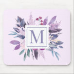 Purple Lilac Floral Flowers Custom Monogram Mouse Pad<br><div class="desc">This is a Purple Lilac Floral Flowers Custom Monogram Mousepad!</div>