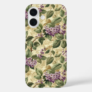 Purple Lilac Floral Party Paper Plates Tableware iPhone 16 Case