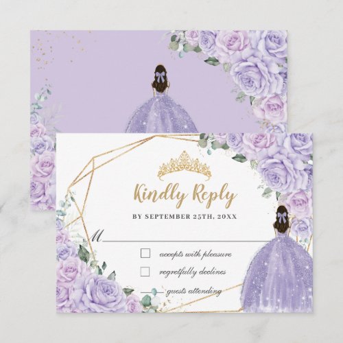 Purple Lilac Floral Princess Quinceanera 16 Reply