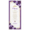 Purple Lilac Floral Quinceanera Birthday Menu Card