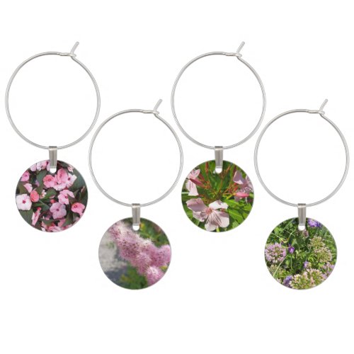 Purple Lilac Flower Botanical Wine Glass Charms