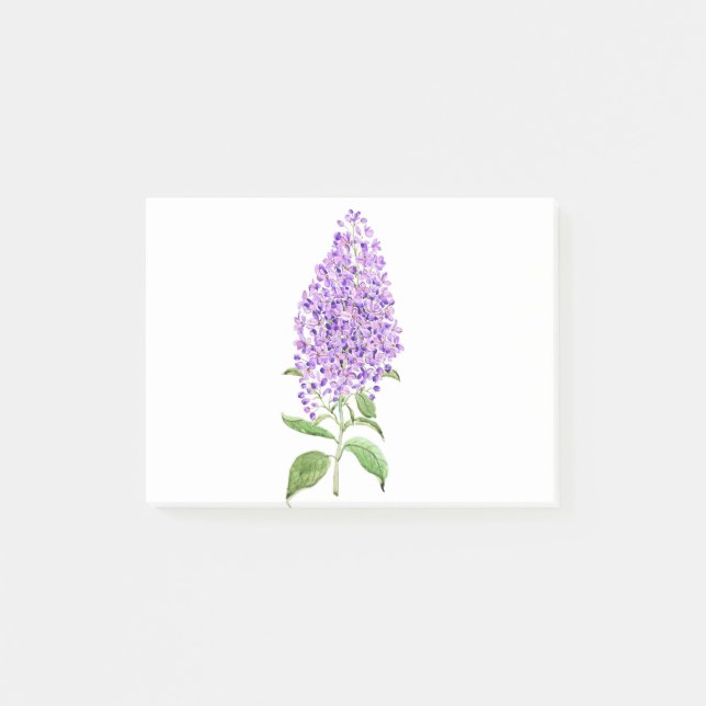 purple lilac flower watercolor post-it notes (Front)