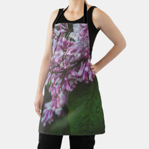 Purple lilac flowers after rain apron