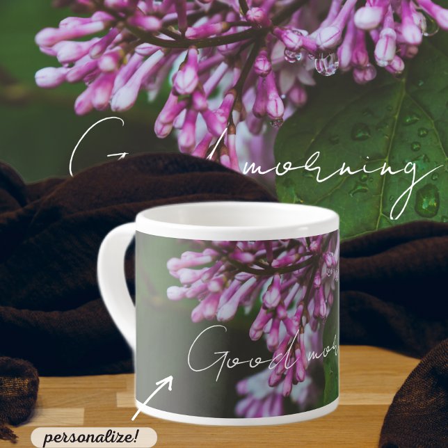 Purple lilac flowers after rain espresso cup (Creator Uploaded)