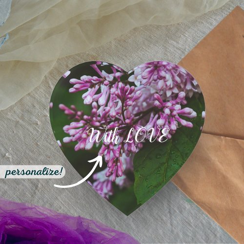 Purple lilac flowers after rain paperweight