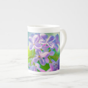 Purple Lilac Flowers Bone China Mug
