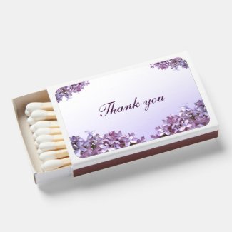 Purple Lilac Flowers Floral Set of Matches