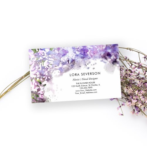 Purple Lilac Flowers Florist Business Card