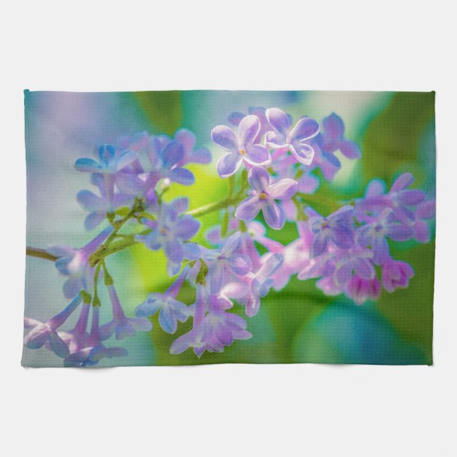 Purple Lilac Flowers Kitchen Towel (Horizontal)