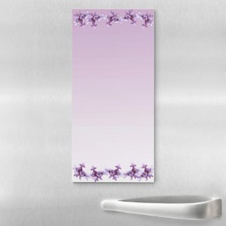 Purple Lilac Flowers Magnetic Fridge Notepad