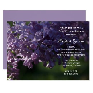 Purple Lilac Flowers Post Wedding Brunch Invite