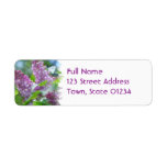 Purple Lilac Flowers Return Address Mailing Label