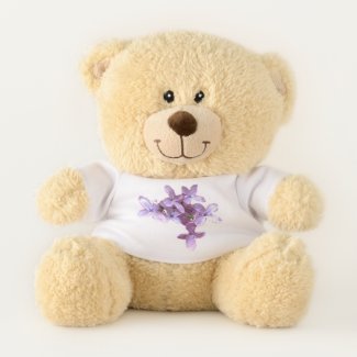 Purple Lilac Flowers Teddy Bear
