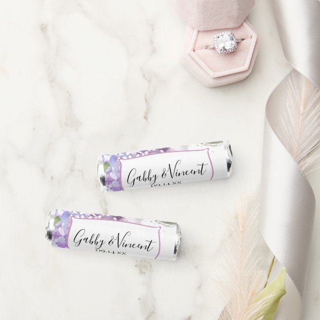 Purple Lilac Flowers Watercolor Wedding Favor (Wedding)