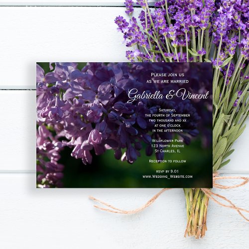 Purple Lilac Wedding Invitation