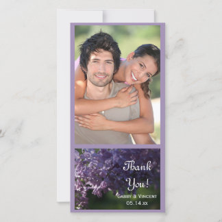 Purple Lilac Flowers Wedding Thank You Card