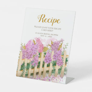 Purple Lilac Fresh Market Recipe Bridal Shower Pedestal Sign