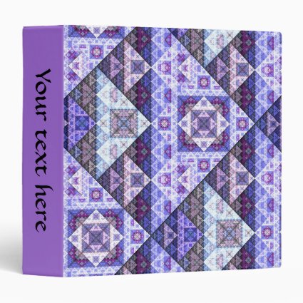 Purple Lilac Geometric Pattern Binder