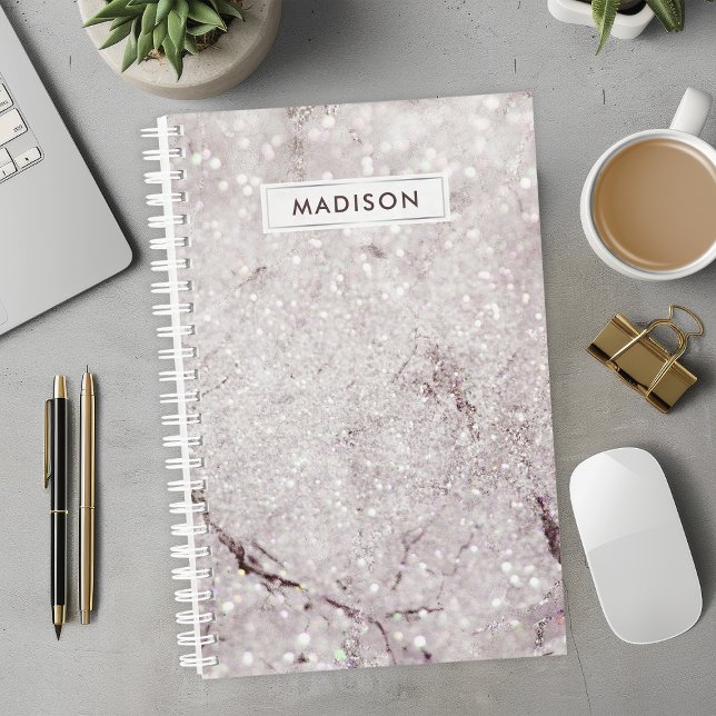 Purple Lilac Glitter Marble Personalized Business Planner (Creator Uploaded)