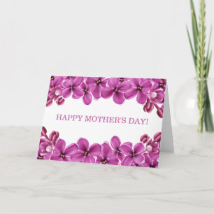 Purple Lilac Happy Mother's Day Greeting Card