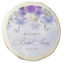 Purple Lilac Lifetime of Butterflies Bridal Shower Sugar Cookie