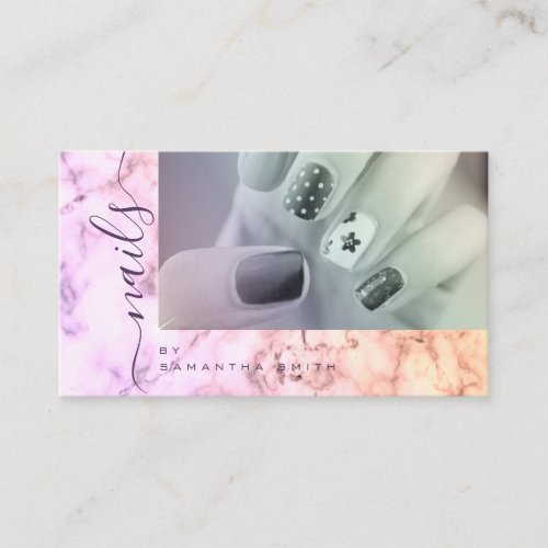 Purple Lilac Marble Marbled Elegant Calligraphy Business Card
