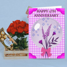 Purple Lilac Modern Boho 5th Wedding Anniversary