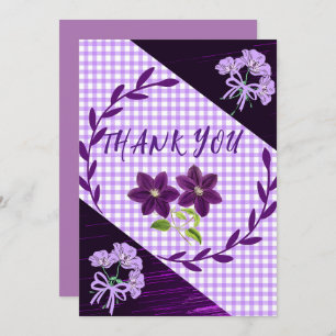 Purple Lilac Modern Boho Trendy Wedding Thank You