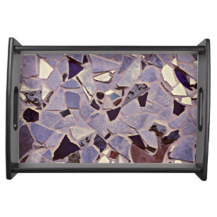 Purple Lilac Mosaic Terrazzo Modern Art Design Serving Tray