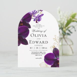 Purple Lilac Orchid Wedding Invitation