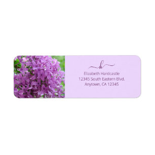 Purple Lilac Photo Monogram Label