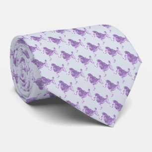 Purple Lilac Posh Poodle Neck Tie