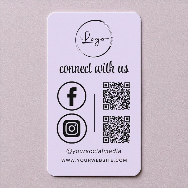 Purple Lilac QR Connect With Us Business Logo  Card (Creator Uploaded)