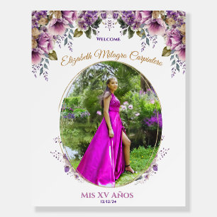 Purple & Lilac Quinceañera Welcome Foam Board Sign