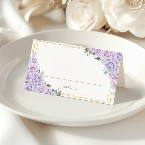 Purple Lilac Roses Floral Quinceañera Birthday