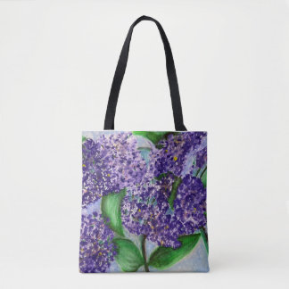Purple lilac shoulder tote bag