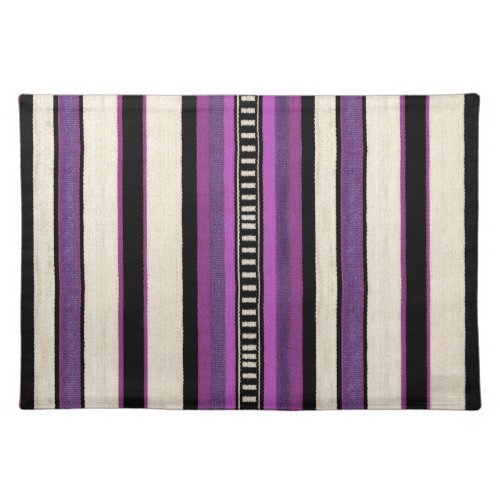 Purple Lilac Stripe Southwest Cloth Placemat