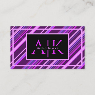 Purple Lilac Stripes Stripe Dynamic Design Stylish Business Card