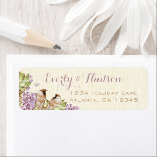 Purple Lilac Vintage Birds Labels