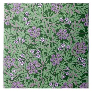 Purple-Lilac, vintage floral pattern Ceramic Tile