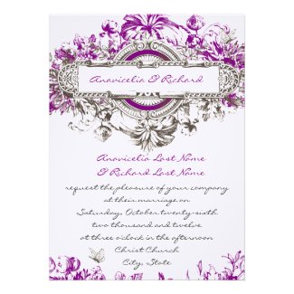 Vintage Lilac Wedding Invitations from MonogramGallery.ca