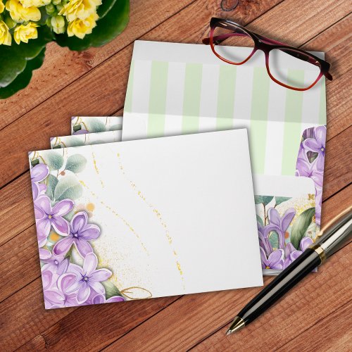 Purple Lilac Wedding Envelope