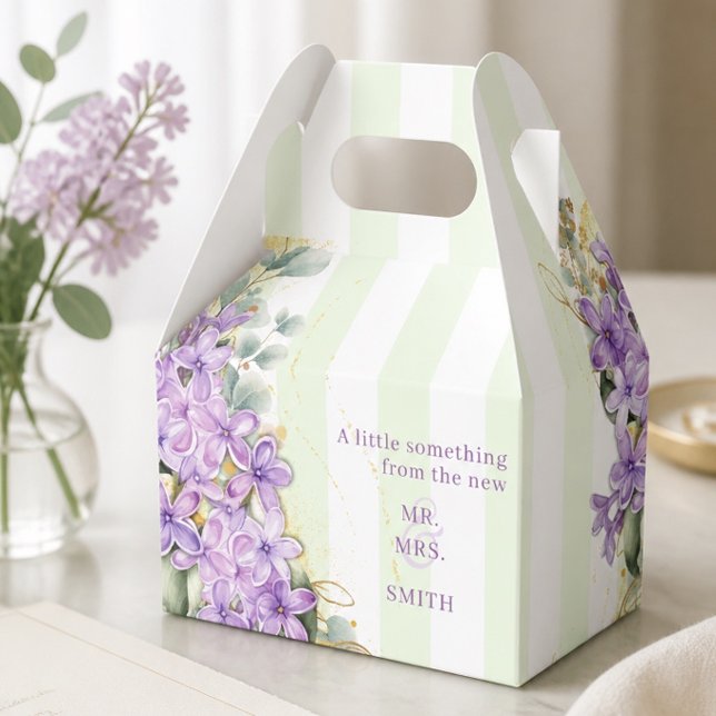 Purple Lilac Wedding Favor Box (Creator Uploaded)