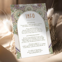Purple Lilac Wedding Insert INFO Vintage Nouveau