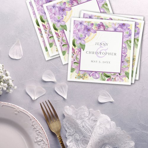 Purple Lilac Wedding Napkins